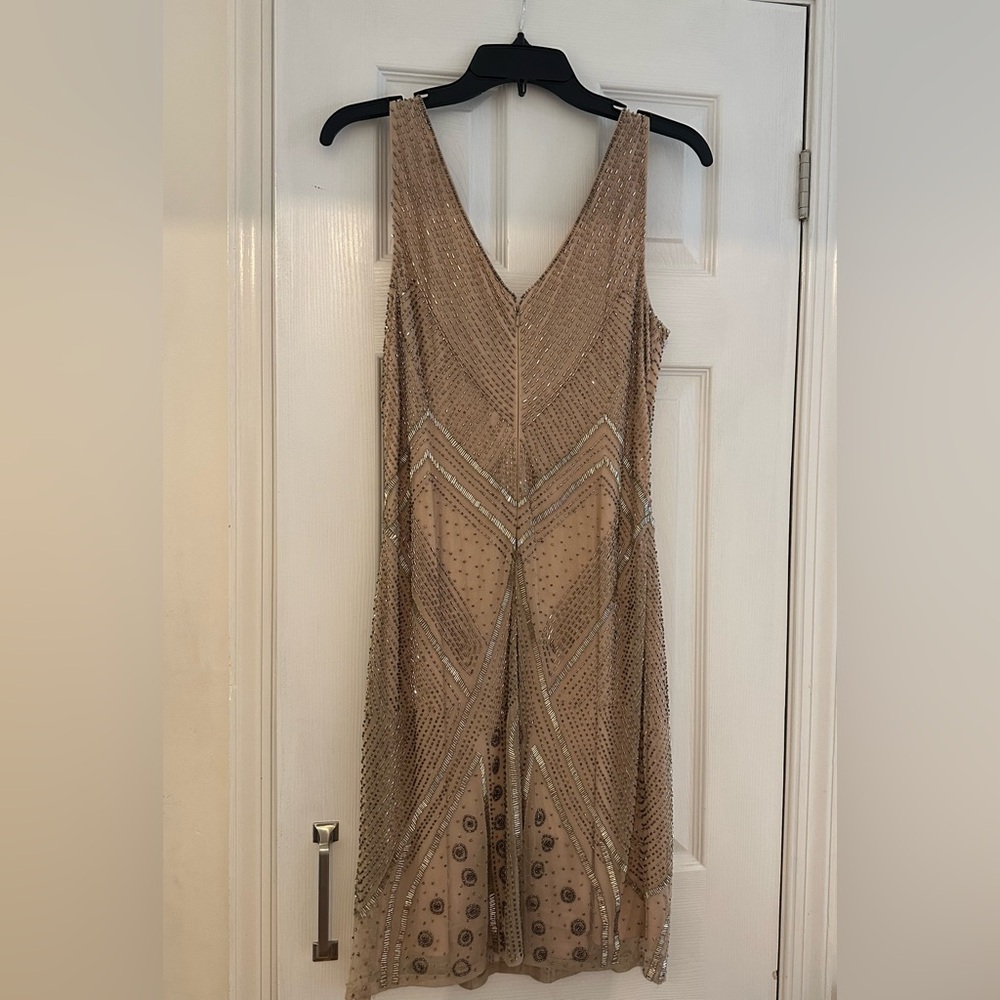 Adrianna Papell Gold Beaded Mini Dress - Picture 2 of 5
